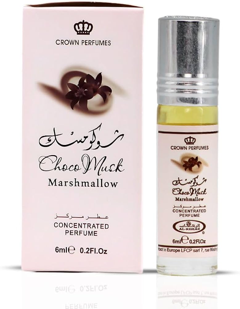 Al Rehab Choco Musk Marshmallow – Sweet Chocolate-Vanilla Concentrated Perfume Oil Roll-On for Unisex, 0.2 Ounce / 6ml